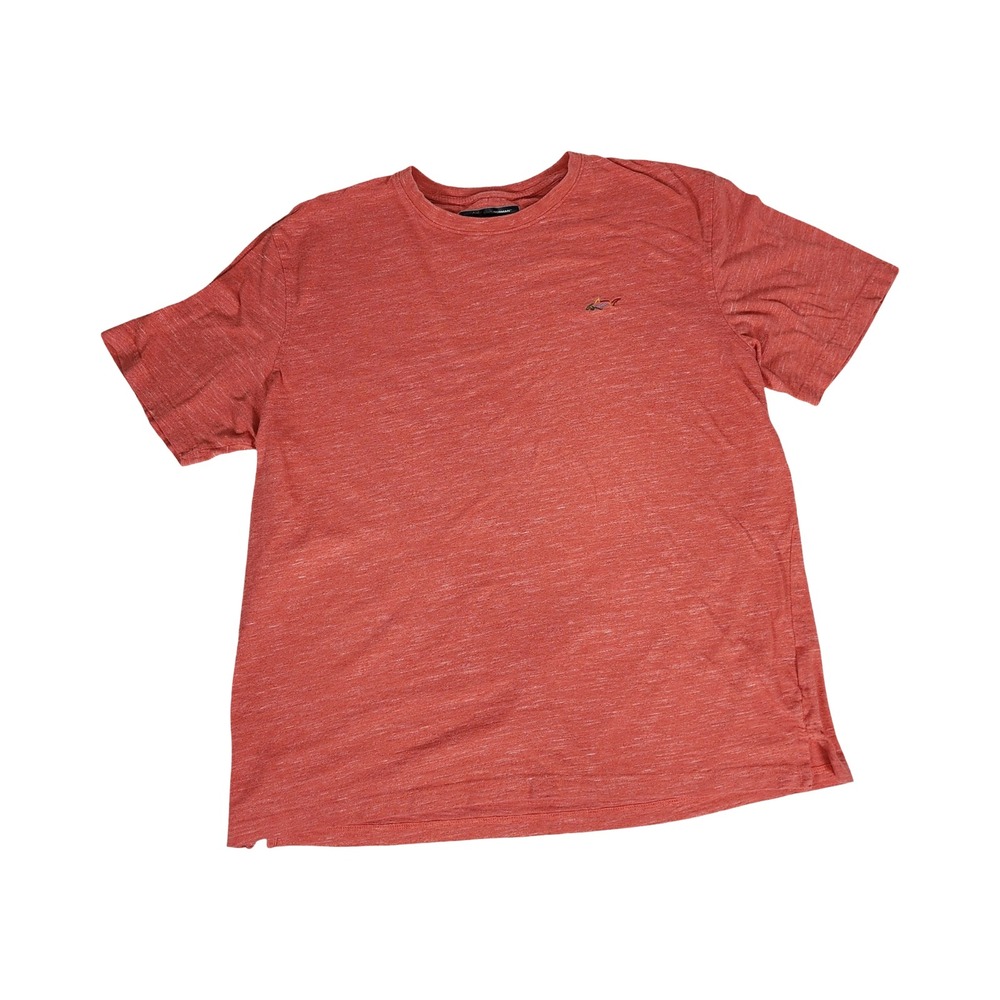 Greg Norman Mens XL Heather Red Shark‎ Logo Short Sleeve Crew Neck T-Shirt Tee